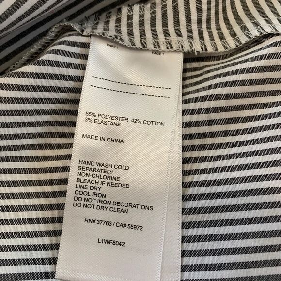 Laundry by Shelli Segal women top gray stripe long sleeve collar shirt size S - Picture 11 of 12